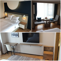 Express Hotel Standard Room Complete Furniture Hotel Apartment Double Queen Full Bed Full Bed Soft Pack Bed Backboard