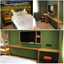 Customized business hotel rooms full furniture renovation homestay apartment standard room double set bed soft bag backrest table