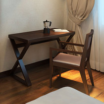 Apartment Rooms Hotel stickers solid wood leather simple computer desk TV cabinet spray paint writing desk chair solid wood legs
