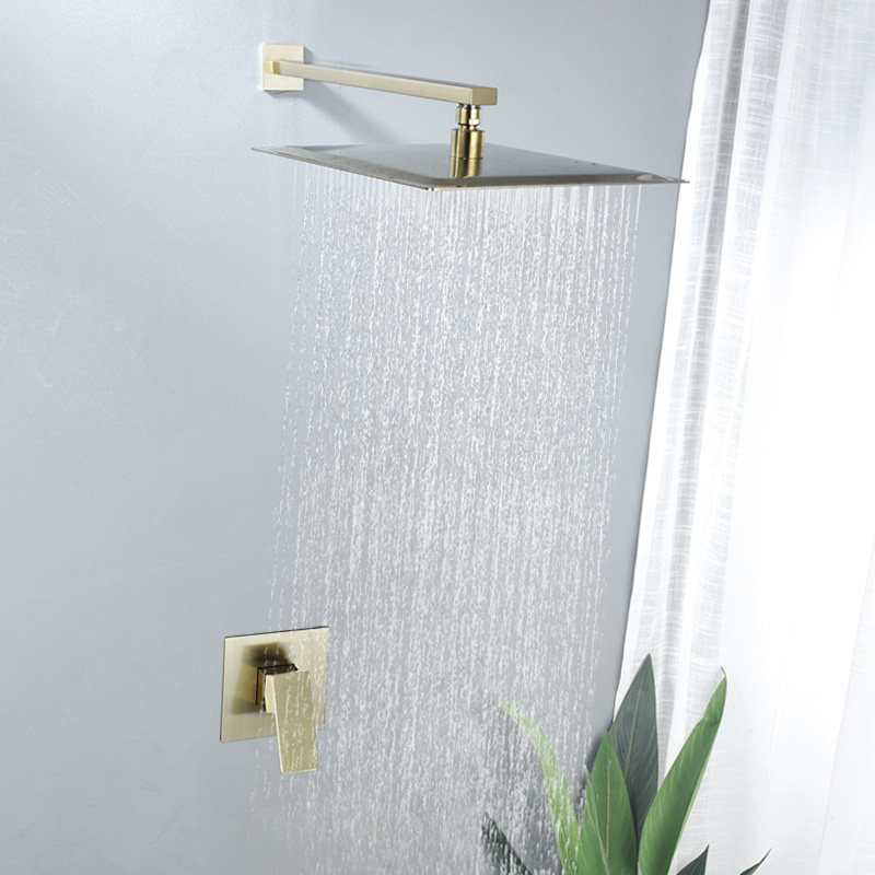 Fassuso concealed shower head gold embedded in wall type stainless steel concealed shower nozzle square shower set 