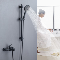 Faschso hot and cold shower tap black stainless steel hot and cold tap water mixing valve toilet shower head suit