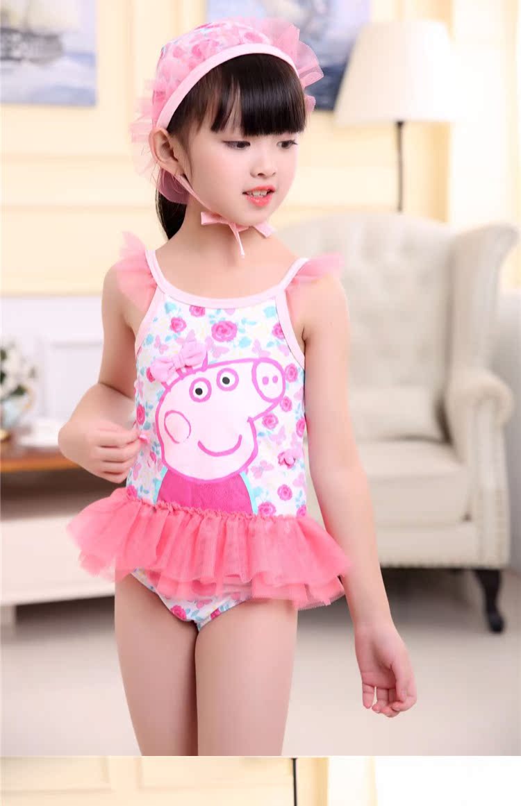 Đồ bơi cho bé gái Đồ lót cho trẻ em Đồ bơi cho trẻ em Đồ bơi cho bé Cô gái trẻ em 1-3-4 tuổi Lợn Áo tắm - Bộ đồ bơi của Kid đồ bơi cho bé gái