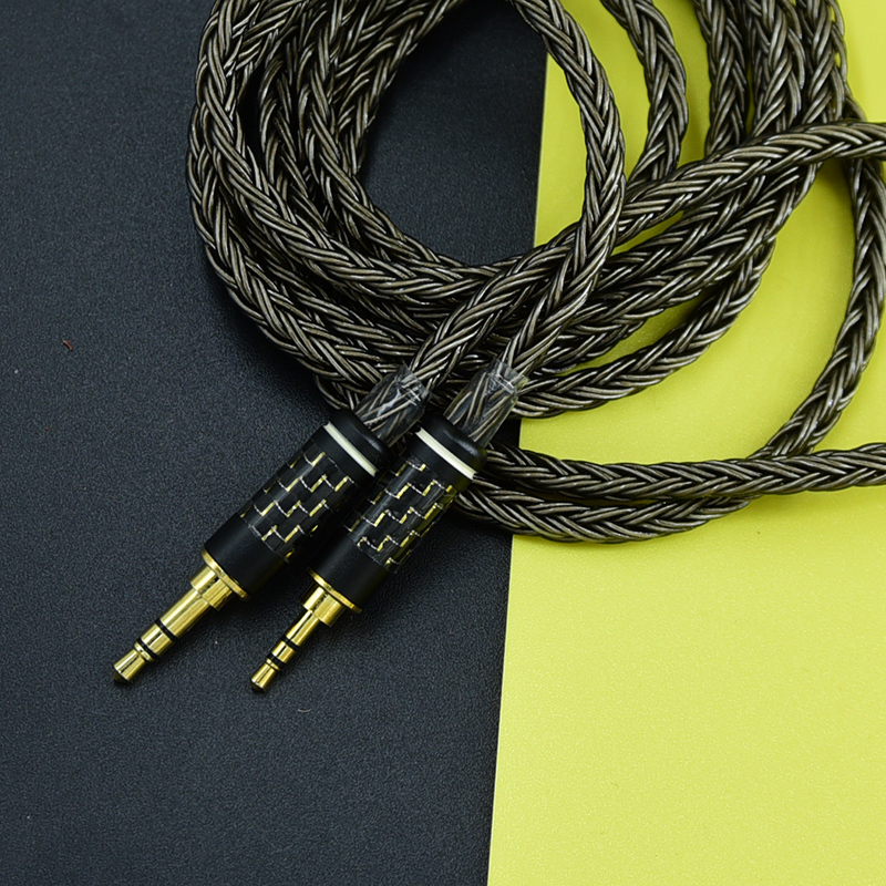 7N Single Crystal Copper Silver-Plated 3.5 to 2.5 Male-To-Male mm Suitable for Bose Qc 25 35 Ii Headphone Audio Cable