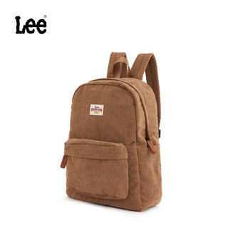 Lee 男女复古灯芯绒双肩包书包通勤电脑包旅行背包