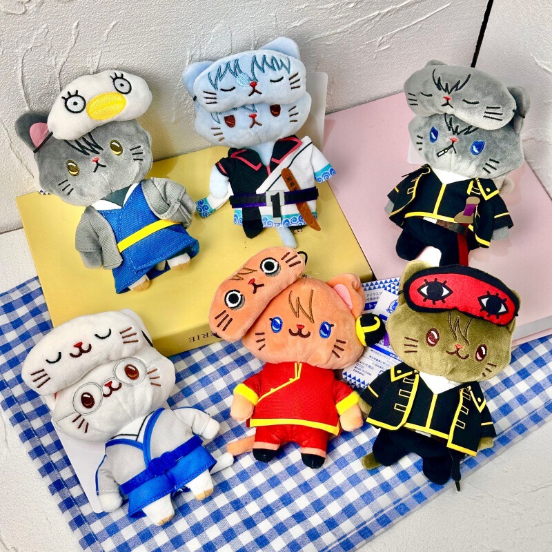 Japanese Anime Withcat Katsura Gintoki Gintama Merchandise Eye Mask Cat Plush Sakata Gintoki Movic Doll
