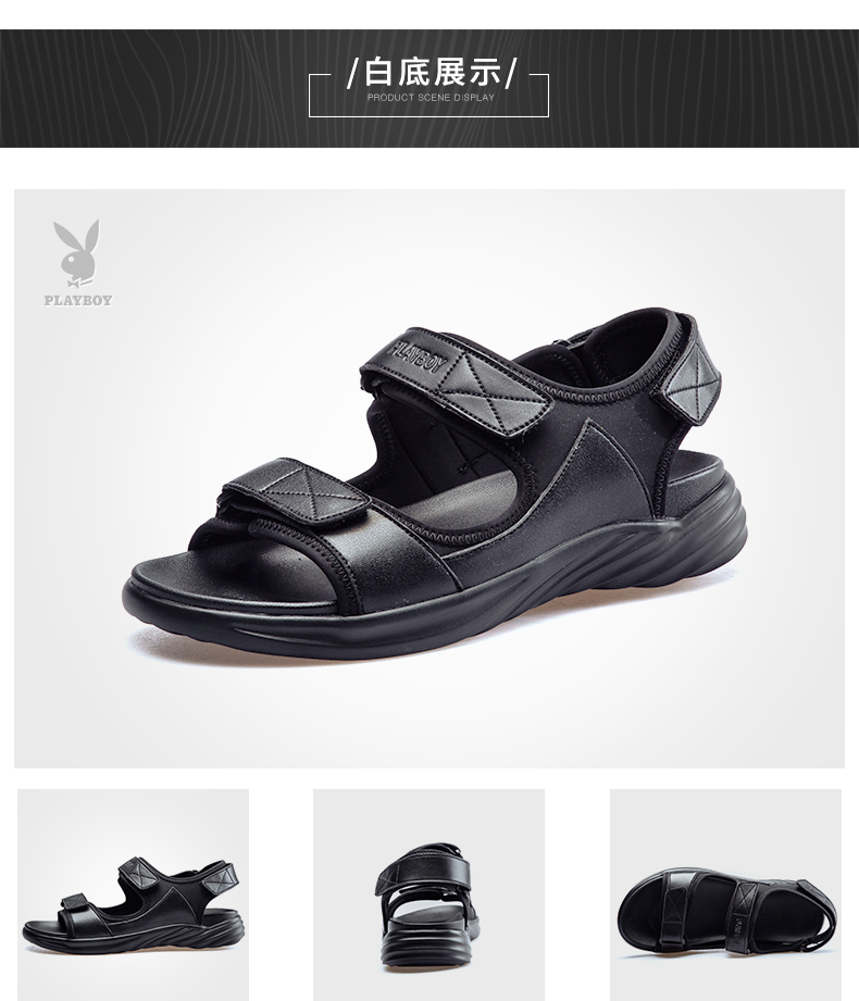 Playboy sandal nam 2018 hè mới giày nam đế xuồng thoáng khí phiên bản Hàn Quốc của xu hướng sandal cá tính shop giày