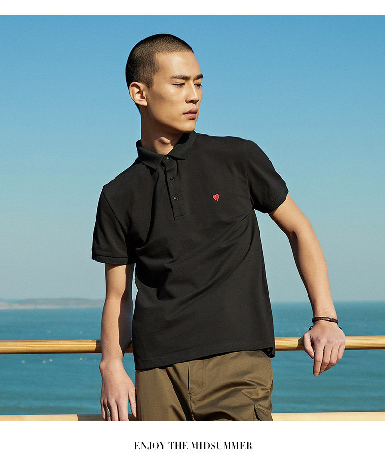STAVA斯得雅 男士新疆长绒棉 休闲刺绣Polo衫 图6
