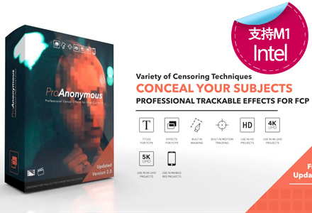 fcpx插件 局部模糊马赛克自动跟踪插件 原生支持M1 ProAnonymous 2.0