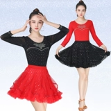 Гитта танцевальная одежда Новый цвет бриллианты танец, круглая шея с тремя штормами квадратная квадратная танцевальная сеть