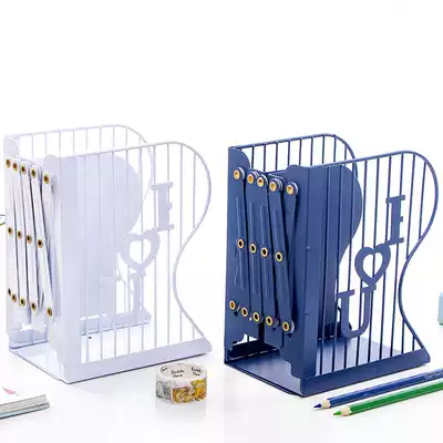 Nordic ins creative multi-layer mesh book stand telescopic folding bookshelf desktop storage student large stretch book