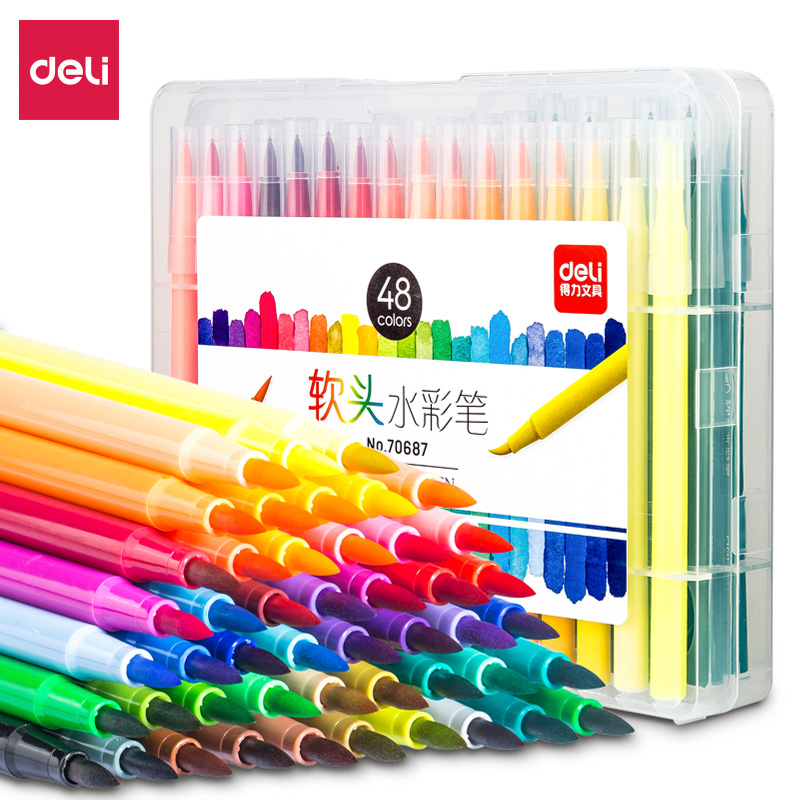 Able Soft-head Watercolor Pen Color Pen Fine Art Special Painting Suit 36 Color 48 students paint paintbrush with elementary school children