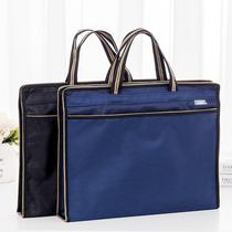 Paiger A4 waterproof thick hand bag zipper bag canvas file bag double office file bag information bag