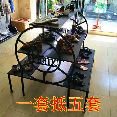 Store landing Nakajima shelf Shoe store shoe rack display rack Multi-layer bag assembly table trapezoidal clothing store display rack