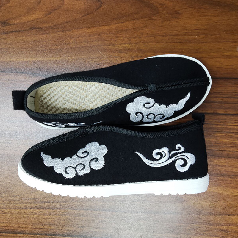 Old Beijing children's handmade cloth shoes ethnic style embroidered shoes ancient costume Hanfu performance shoes Chinese style boys black shoes