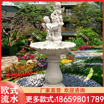 Eurostyle Sculpture Outdoor Angel Fountain Wedding Flowing Water Swing garden Decorative Patio Fish Pond for View Cycle Water