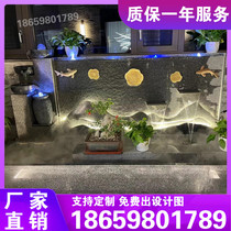 Outdoor Eu Style Flowing Water Stone Water Curtain Wall Screen Villa Courtyard Fish Pool Landscape Office Town House Water System Pendulum