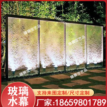 Entrance Partition Water Curtain Fountain Glass Flowing Water Wall Light Indoor Water Curtain Wall Screen Xuanguan Courtyard Decoration Building