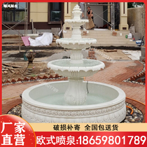Villa Big Swing Piece Pool Building View Flowing Water Landscape Courtyard Garden Placement decorated European-style Sculpture Wedding fountain