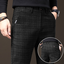 Autumn business leisure trousers loose West pants mens work plaid suit pants Korean fashion spring and autumn mens pants