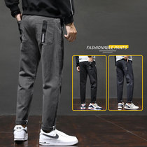 2020 Autumn new casual trousers mens Korean version of the trend Joker straight loose youth pants mens pants autumn and winter