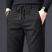 Mens casual pants Spring and Autumn work Korean fashion mens pants middle-aged dad loose straight long pants autumn