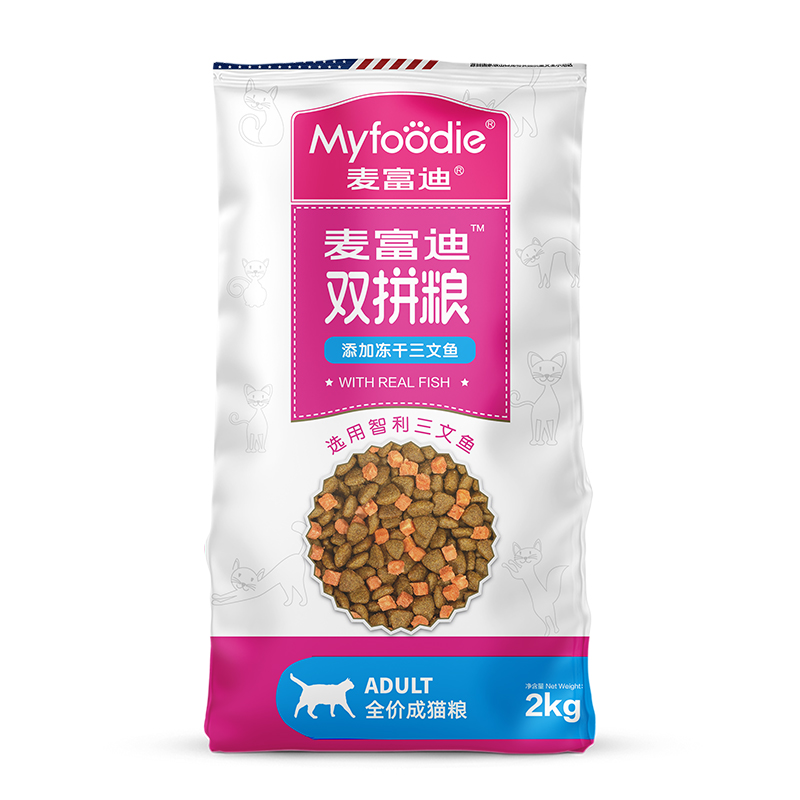 麦富迪三文鱼冻干双拼成猫粮2kg