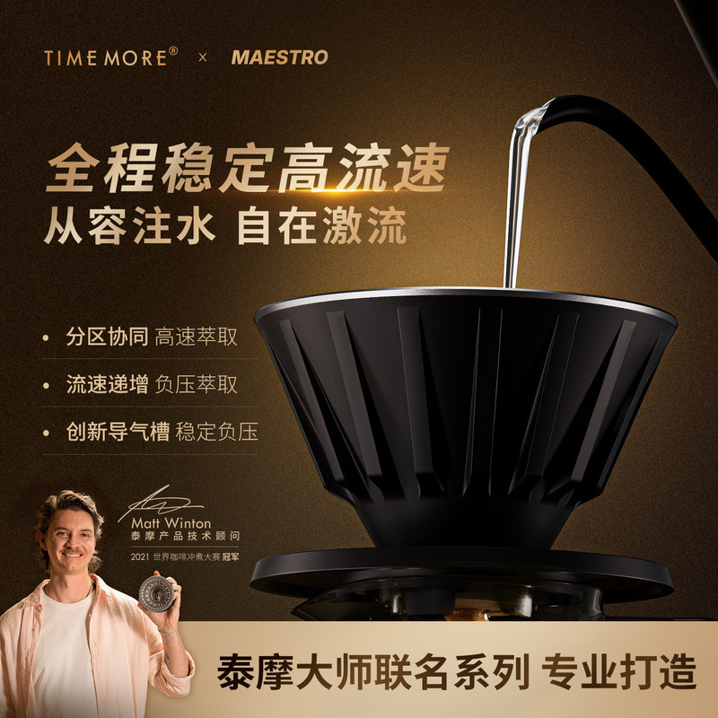 Taimo X Matt Collaboration V-Shaped Filter Cup Pour-Over Coffee Pot Household Utensil Metal Ice Pupil Filter Cup