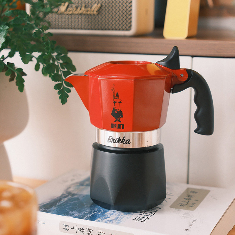 Brikka Double-Valve Moka Pot for Home Use, Italian-Style Coffee Maker, Portable Outdoor Coffee Extraction Device