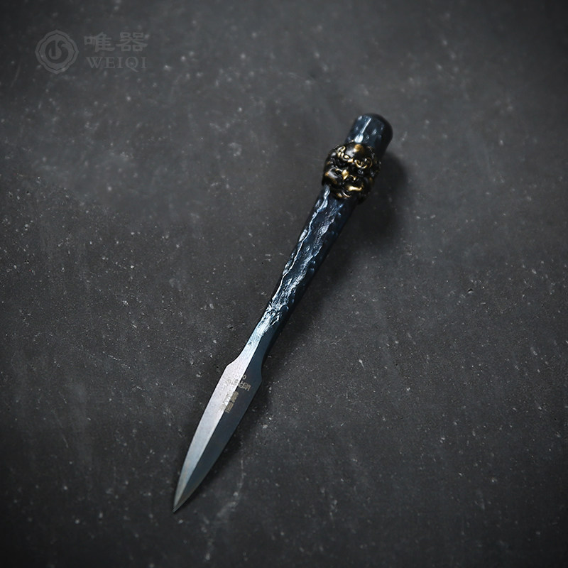 Meritzer sword village Pu'er tea knife Hu Xiaojun with hand forged and beaten 100 chain steel tea needle tea cone non-Damascus open tea machine