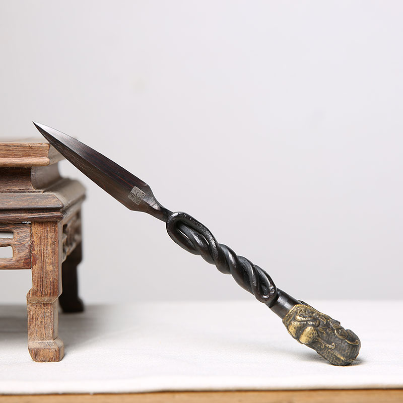 Longquan Weiqi 100 Steelmaking Jianglong Handmade Pixiu Tea Knife Kung Fu Tea Ceremony Zero Matching Pu'er Tea Needle High-grade Tea Cone