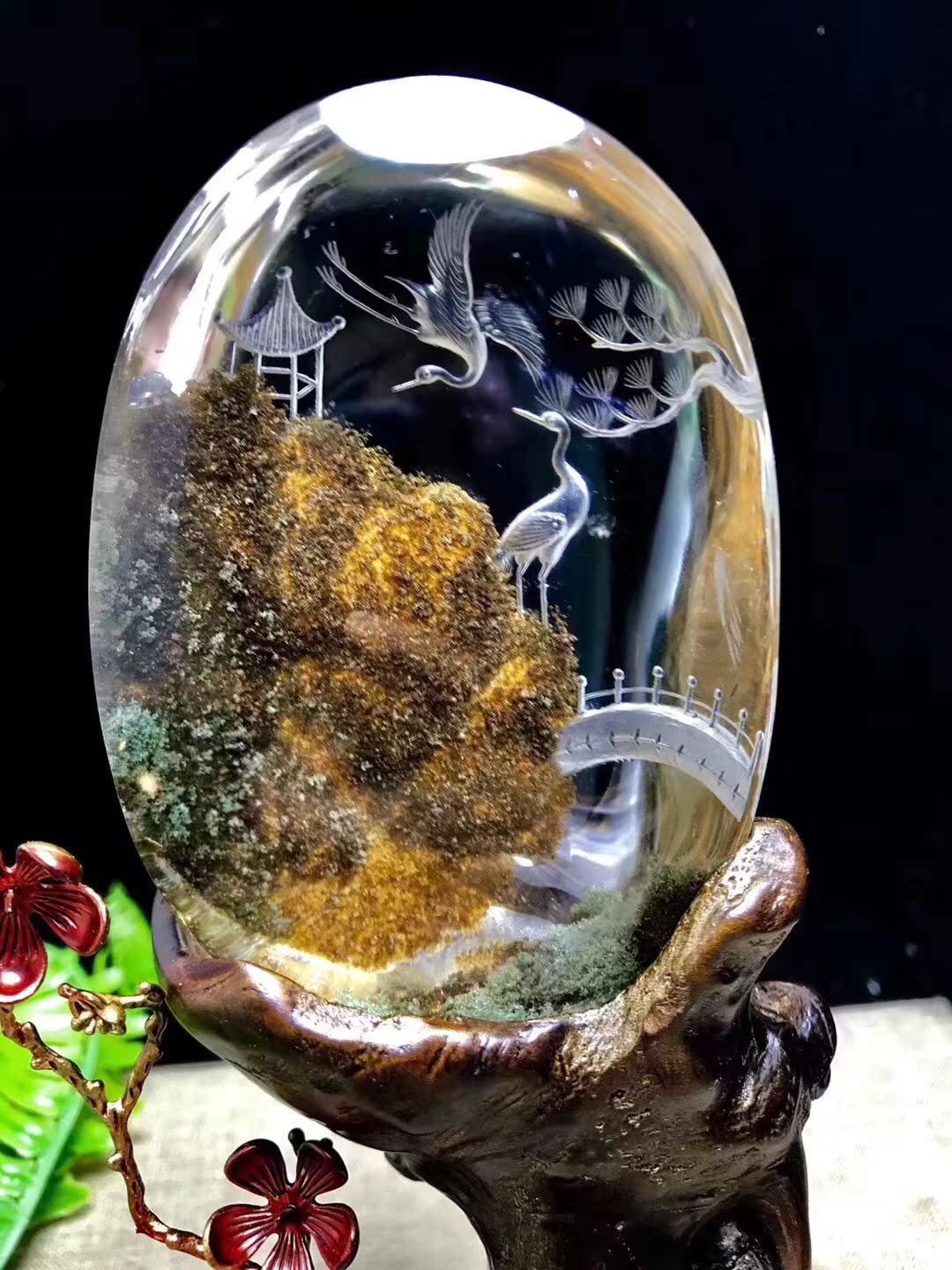 Natural Basil Green Ghost Poly Basin Buddha Gong Guanyin pendant transfer Pearl Ping An uneventful Abnormal Elephant Crystal