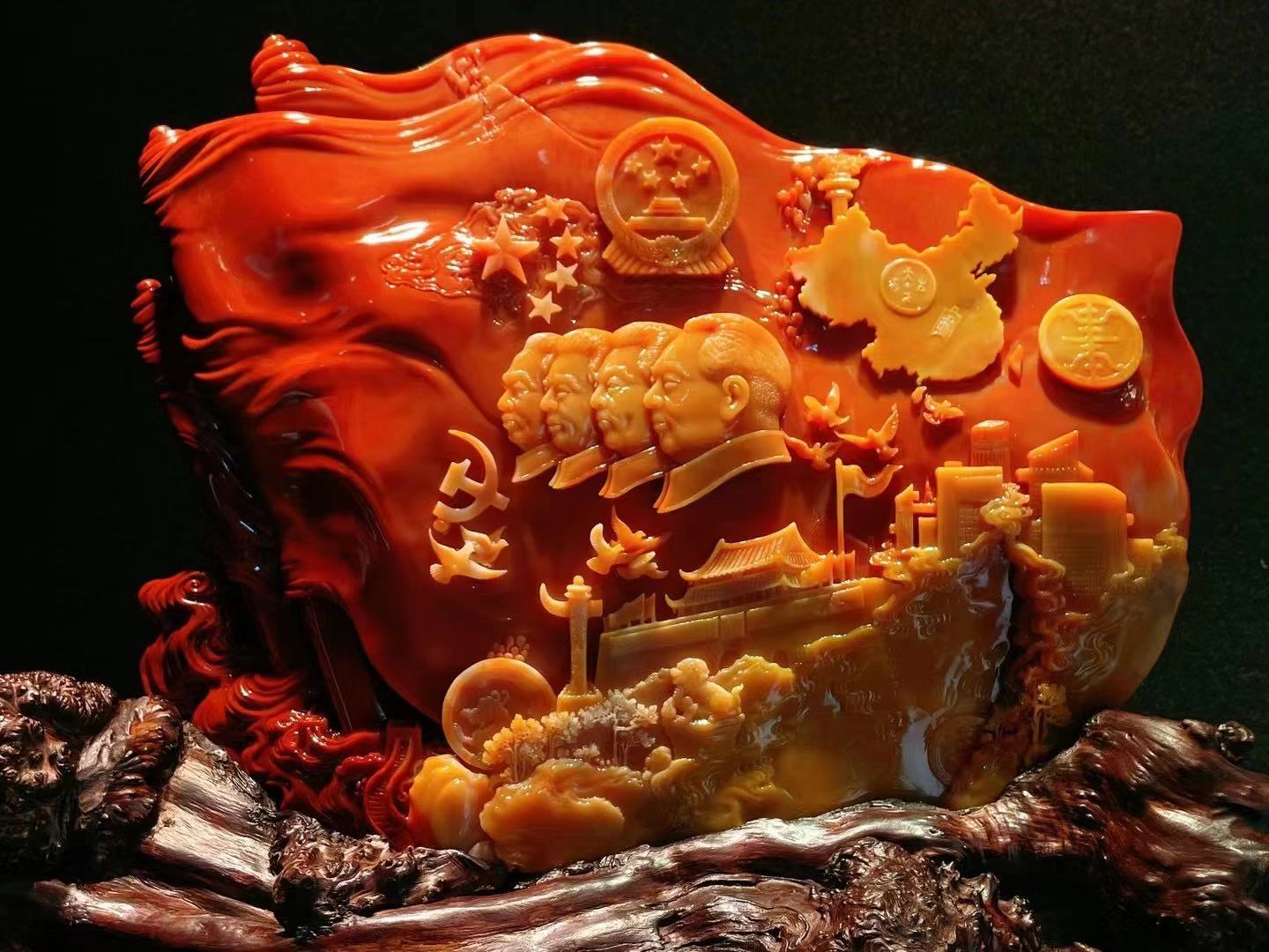 The northern fields of Laos, Huangcai Caihou, the seal of the seal of the dragon seal Seal Seal Engraving Shoushan Stone Seals The Stone Seal Landscape Swing Piece.