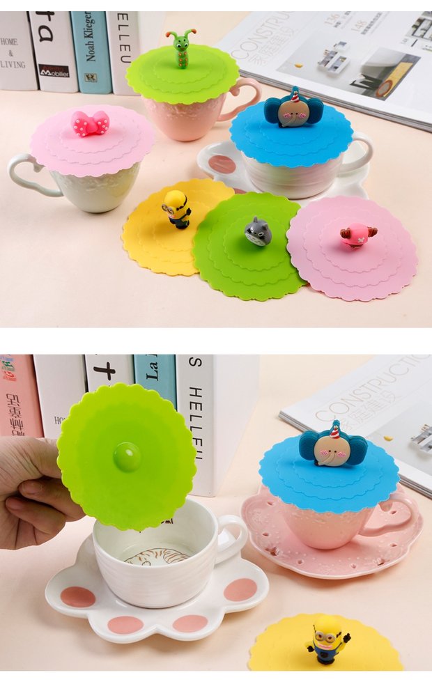 Full 9 nhân dân tệ vận chuyển phổ quát chống bụi silicone thực phẩm lớp phim hoạt hình cách nhiệt cốc chống rò rỉ nắp cốc phổ quát - Tách bình giữ nhiệt lock&lock 1l