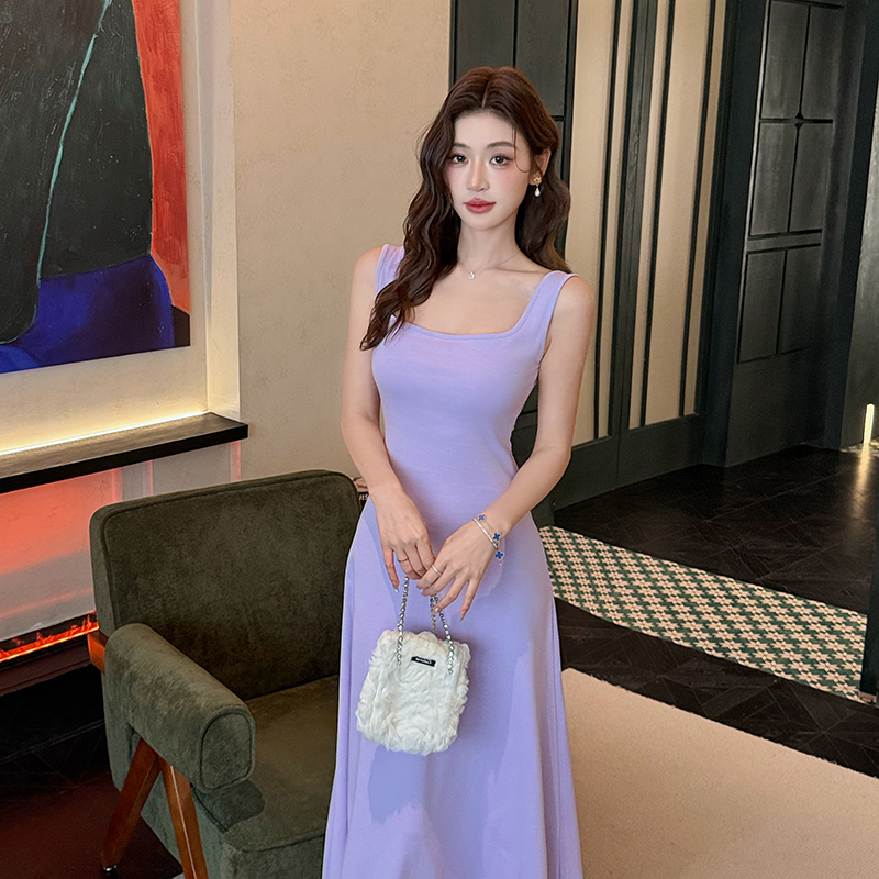 Super Pretty and Stunning Wide-Strap Knitted Camisole Dress for Women, Summer Hot Girl Bodycon Long Skirt, Slim-Fit Long Dress Super Pretty and Stunning Wide-Strap Knitted Camisole Dress for Women, Summer Hot Girl Bodycon Long Skirt, Slim-Fit Long Dress