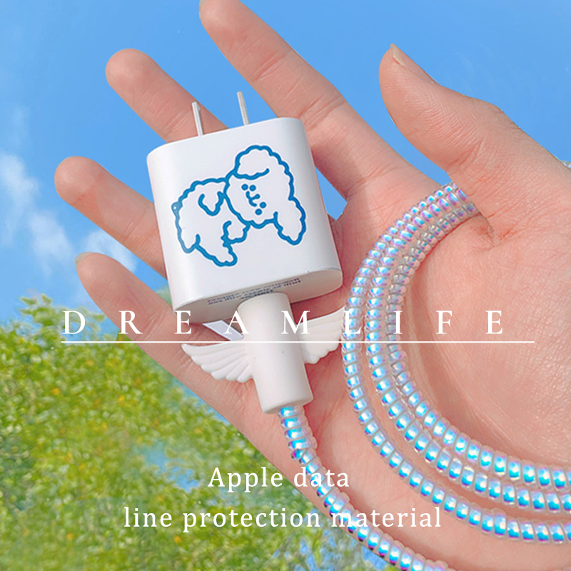 iphone12 mobile phone data cable protective cover is suitable for Apple 12pro charger sticker 20W storage bag