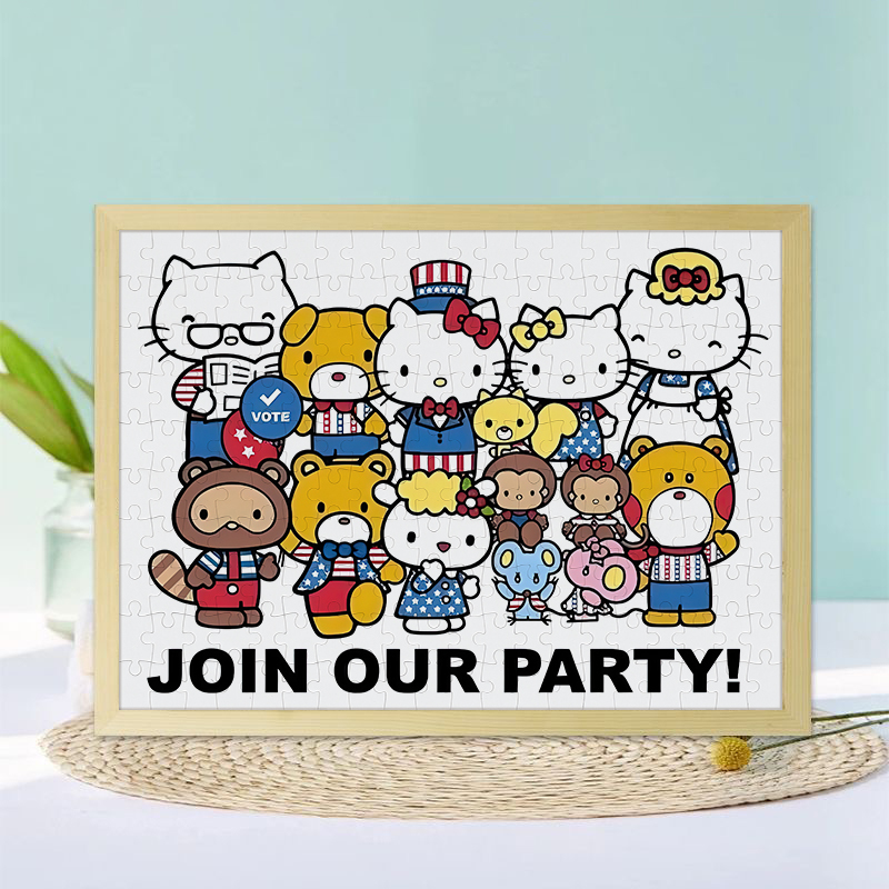 Hello Kitty High-Quality Premium Wooden Puzzle 1000 Pieces Gift for Adults Stress Relief and Decoration