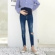 Quần bà bầu thời trang hè 2019 mẹ bầu bà bầu quần jeans mùa hè phần mỏng mặc mùa xuân và mùa hè quần bà bầu - Phụ nữ mang thai quần / quần bụng