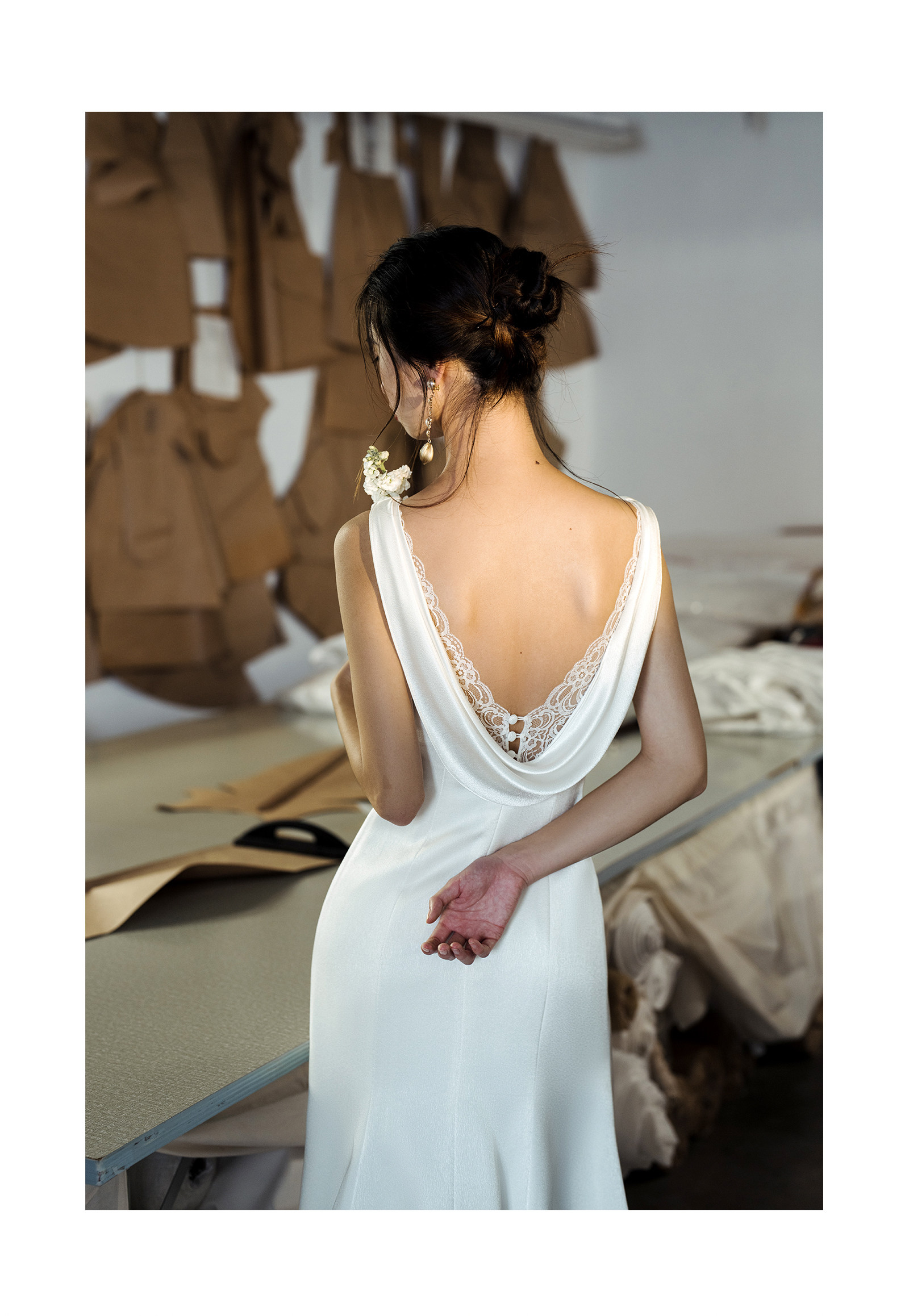 Элегантное белое свадебное платье для невесты, длинная юбка, французский стиль, крой «рыбий хвост», с открытой спиной, открытые плечи 