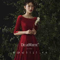 Dear white crimson bride toast dress evening dress Red female 2021 dress dress usually can be worn