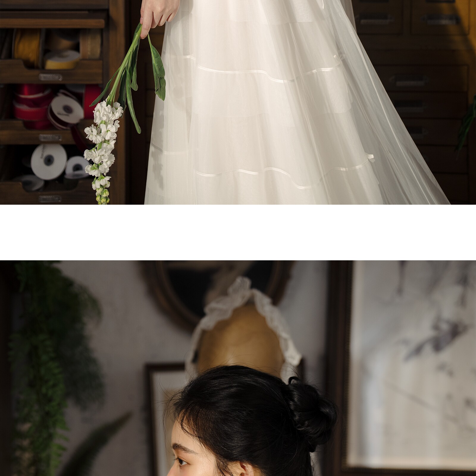 Ретро дизайнерское свадебное платье для невесты, оригинальная кружевная длинная юбка, французский стиль, А-силуэт 