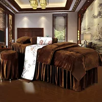 Wind Cave bông với một bảng massage ngực đặt nhung san hô đơn giản lanh khăn trải giường cotton gia đình bốn phong cách châu Âu vẻ đẹp đặc biệt - Trang bị tấm mua khăn trải giường spa