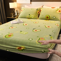 Milk Crystal velvet bedspread single piece childrens winter Simmons mattress cover flannel protective cover non-slip cover