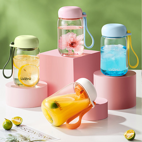 绿珠水杯女生夏天新款高颜值随手杯耐高温tritan小巧学生便携杯子