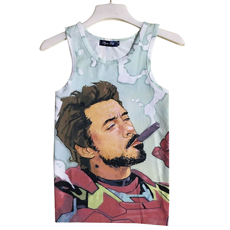 3d vest spoof anime captain america vui vui iron man animal nam giới và phụ nữ thể thao mồ hôi sáng tạo vest triều áo lót nam sát nách