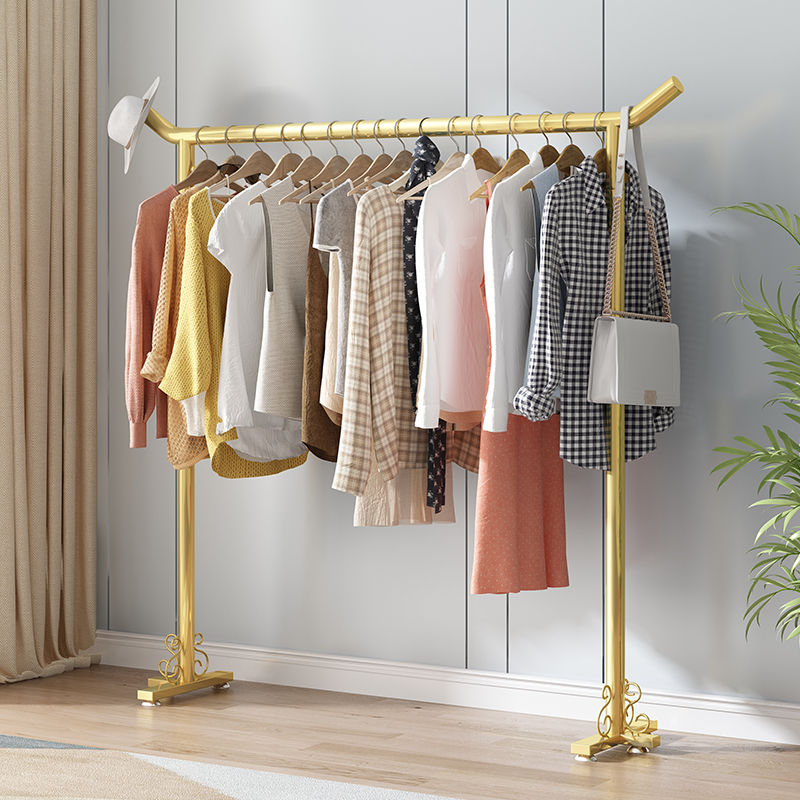 Hanging clothes hanger floor balcony Single-pole type bedroom inside and outside simple clothes rack to dry clothes hanger hood rack-Taobao