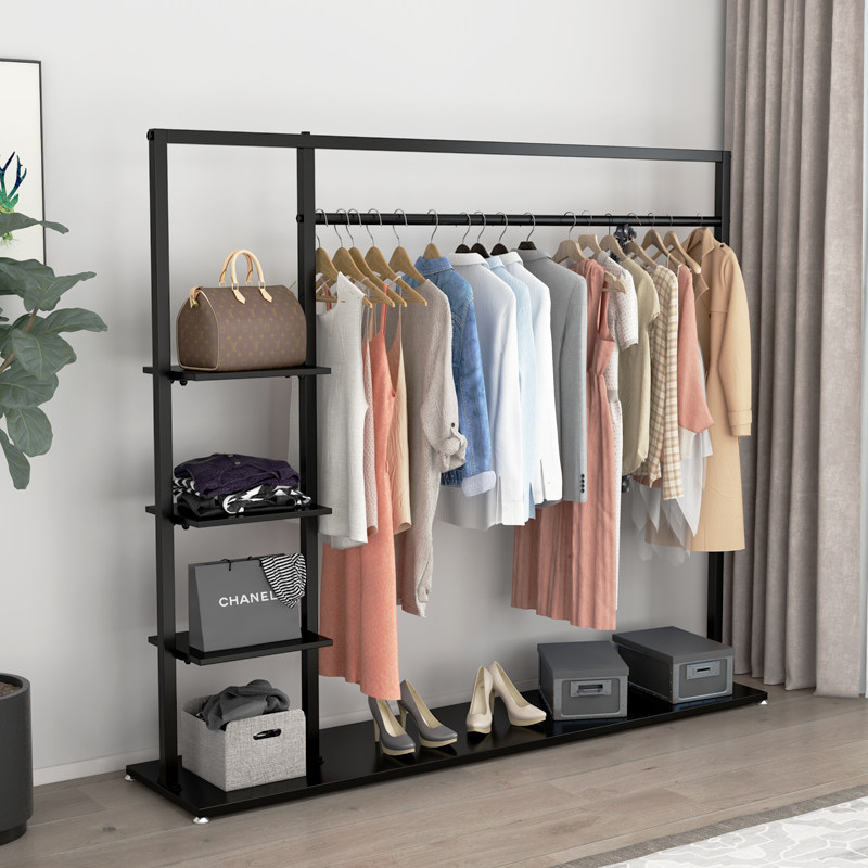 Clothes hanger floor bedroom clothes hanger European-style home hanging clothes hanger Easy shelf clothes rack Indoor clothing hat rack
