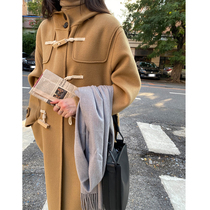 2021 the new autumn and winter buffalo horn buckle gross and the long section of the small sub-day system thickened in the womens coat of coat