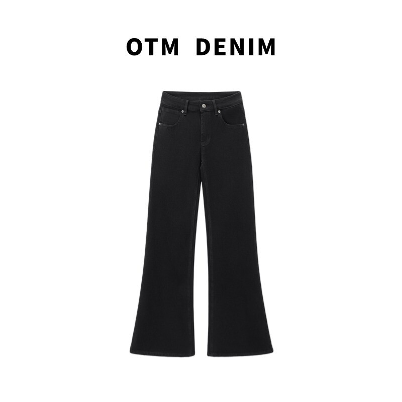 Otm Denim【Shuoqiu】Low-Waisted Four-Way Stretch Black Straight-Leg Bootcut Pants, Not Easy to Fade, New Autumn and Winter Style Otm Denim【Shuoqiu】Low-Waisted Four-Way Stretch Black Straight-Leg Bootcut Pants, Not Easy to Fade, New Autumn and Winter Style