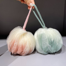 Cute Teenage Girl Gradient Powder Bath Ball Large Size Bath Flowers Not Easy To Bath Foam Rubbing Dual-use Bath Towel Foaming Net