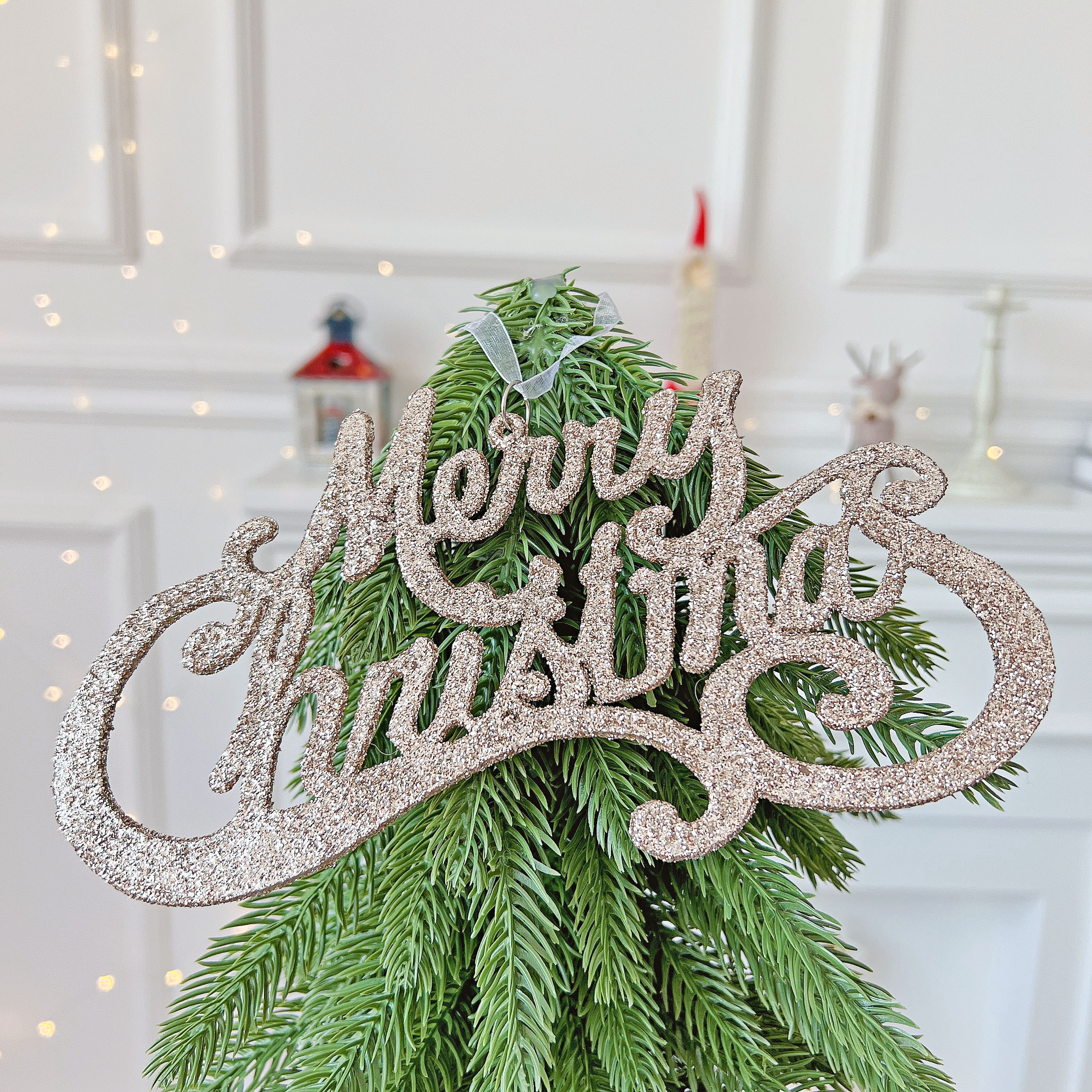 Christmas Season Export Korea Glitter Pink Christmas Happy English Alphabet Christmas Tree Decorative Letters Pendant